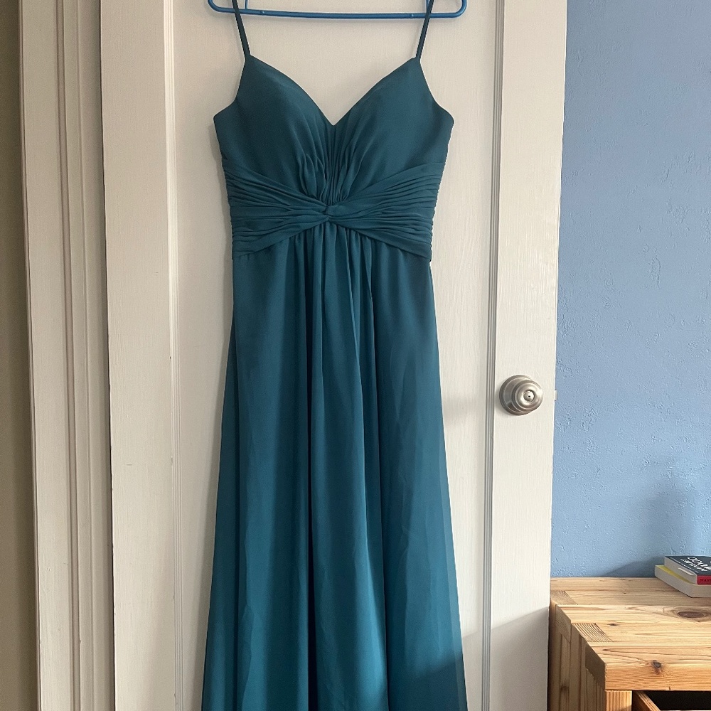 Morilee Madeline Gardner Bridesmaids Dress in Teal, Size 8, Style 21592